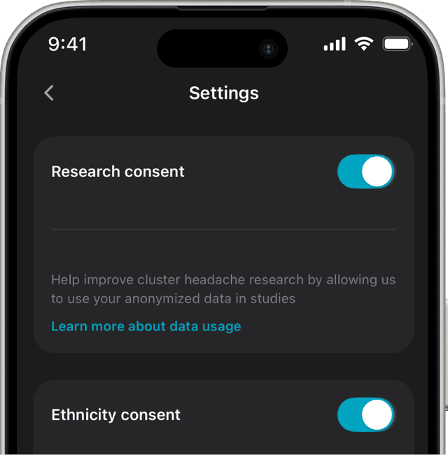 Privacy settings interface